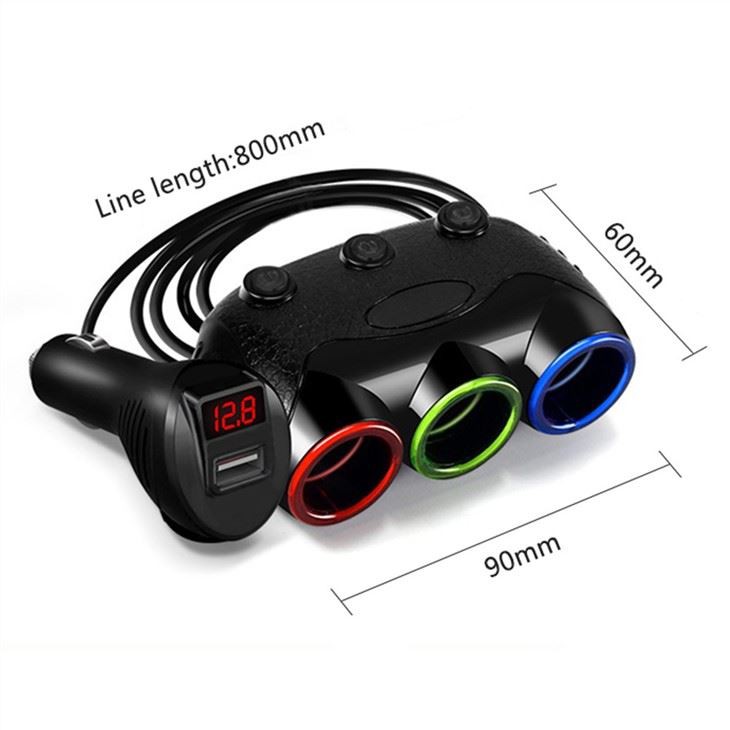 Way Auto Sockets Cigarette Lighter Power Adapter Socket Splitter