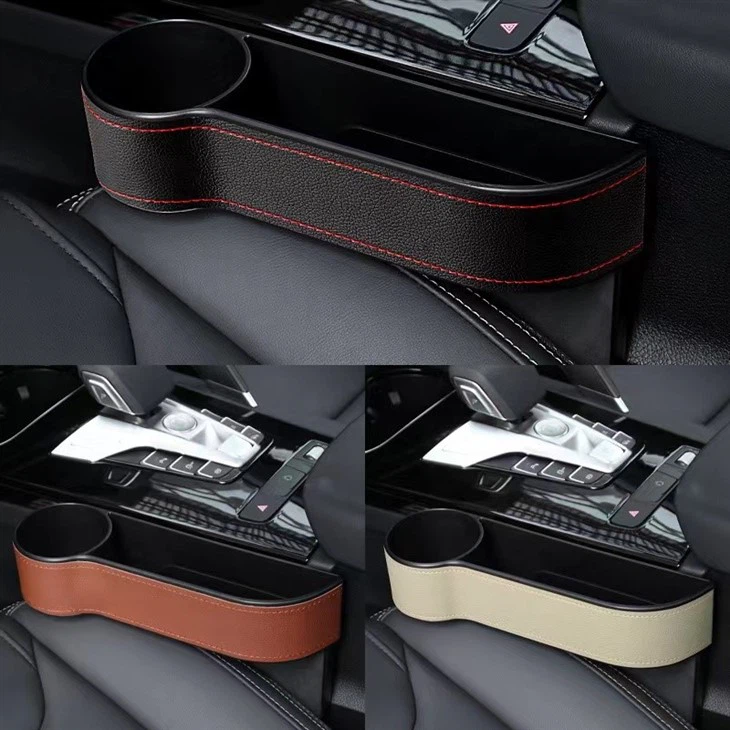 Portable Leather Multi Function Car Seat Side Gap Filler Storage